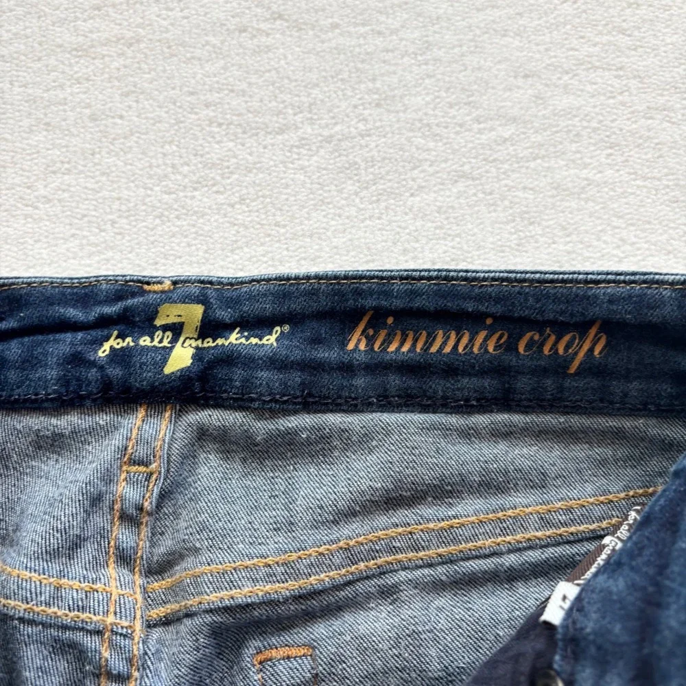7 For All Mankind Kimmie Crop Jeans Women 27 Dark Wash Excellent Slim Fit‎ Denim